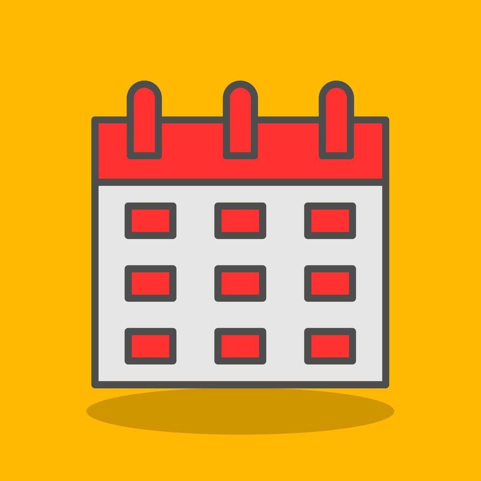 Calendar Filled Shadow Icon vector