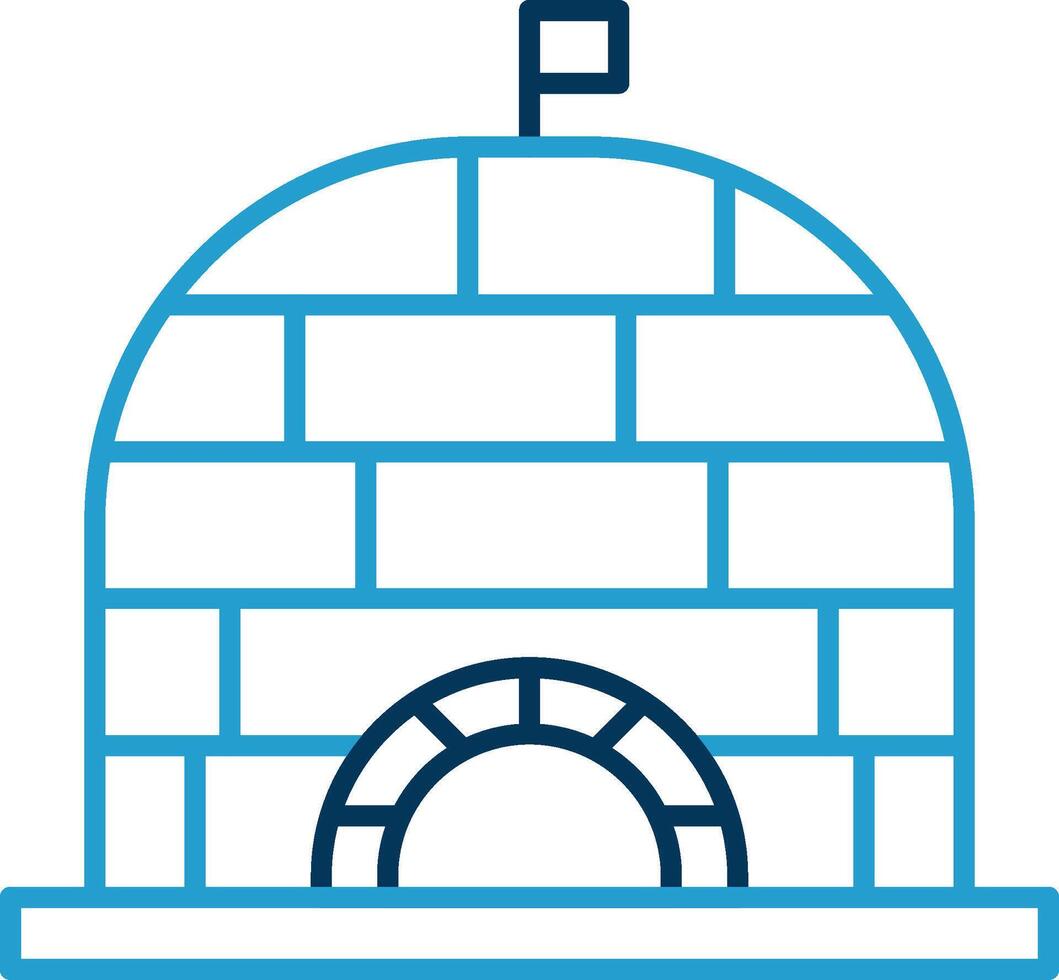 Igloo Line Blue Two Color Icon vector