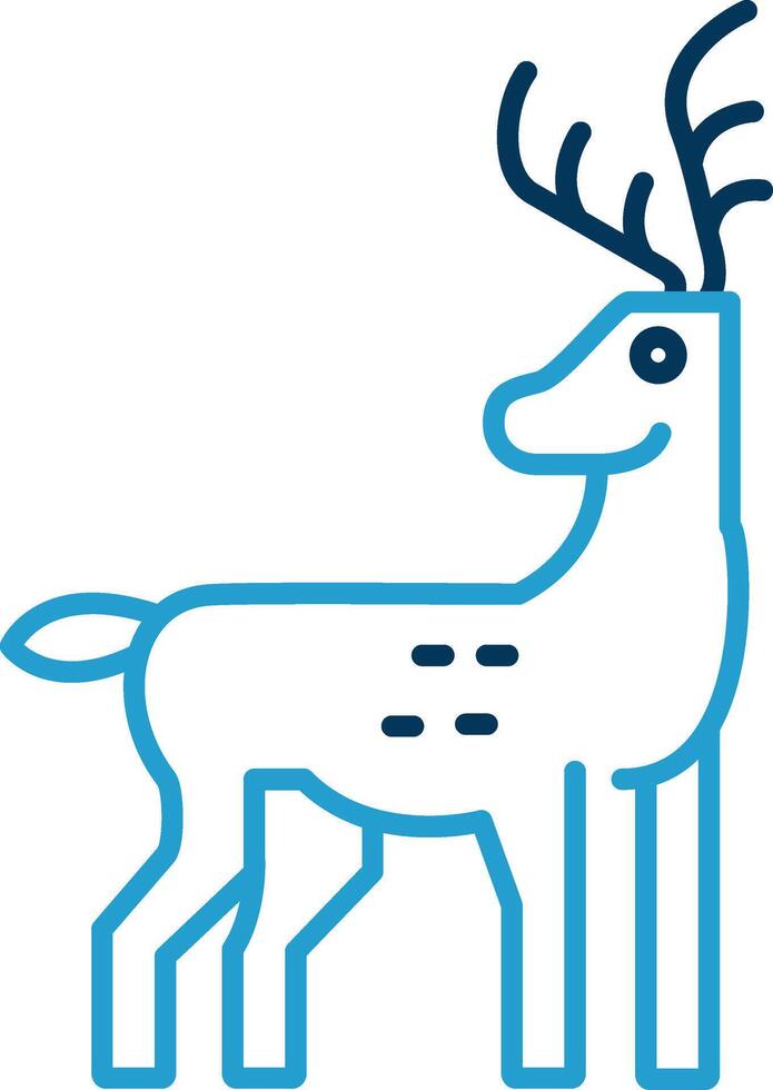 Reindeer Line Blue Two Color Icon vector