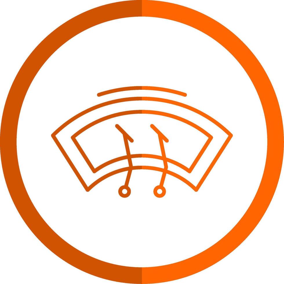 Wiper Line Orange Circle Icon vector