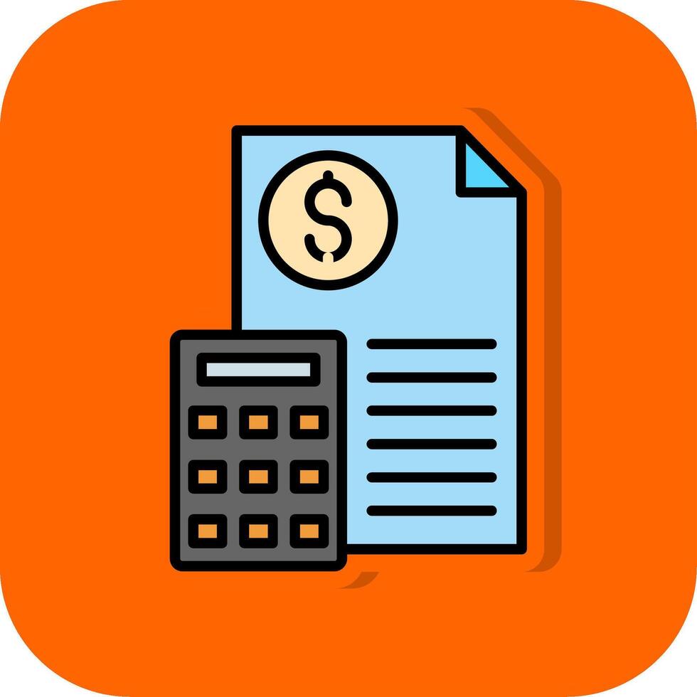 Budget Filled Orange background Icon vector