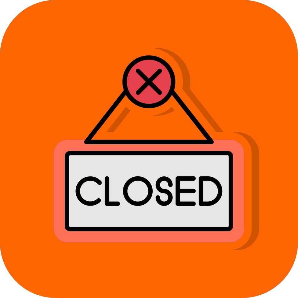 Close Filled Orange background Icon vector