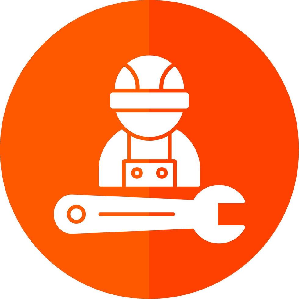 Mechanic Glyph Red Circle Icon vector