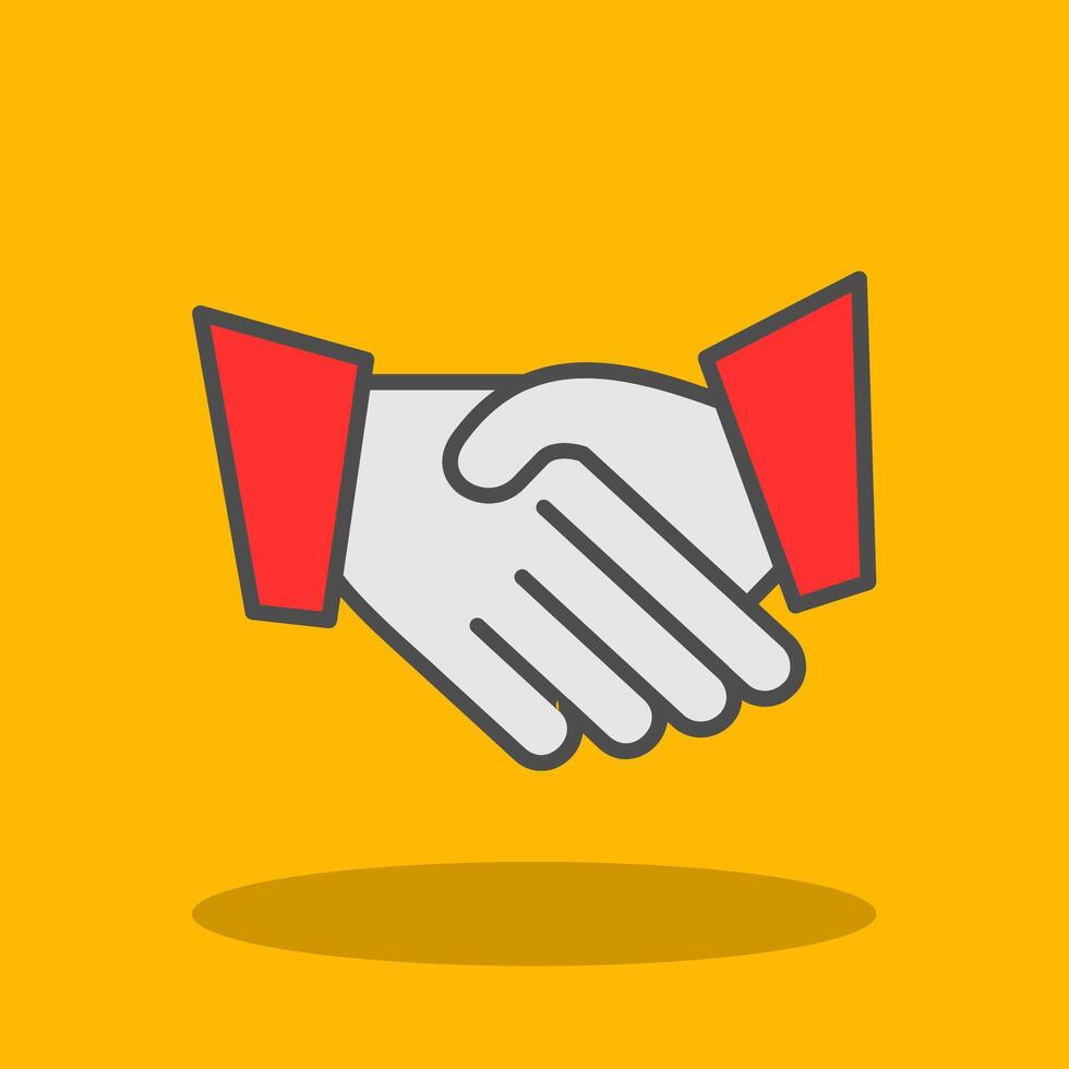 Hand Shaking Filled Shadow Icon vector