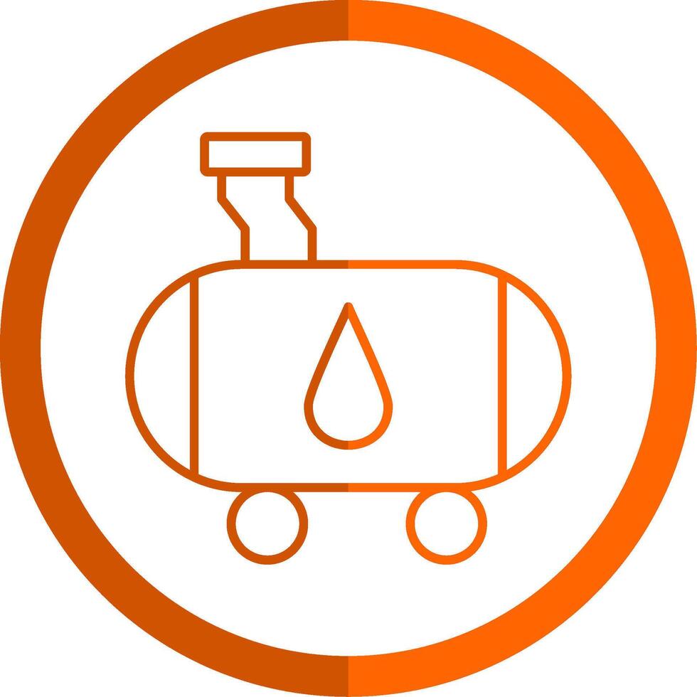 Tank Line Orange Circle Icon vector