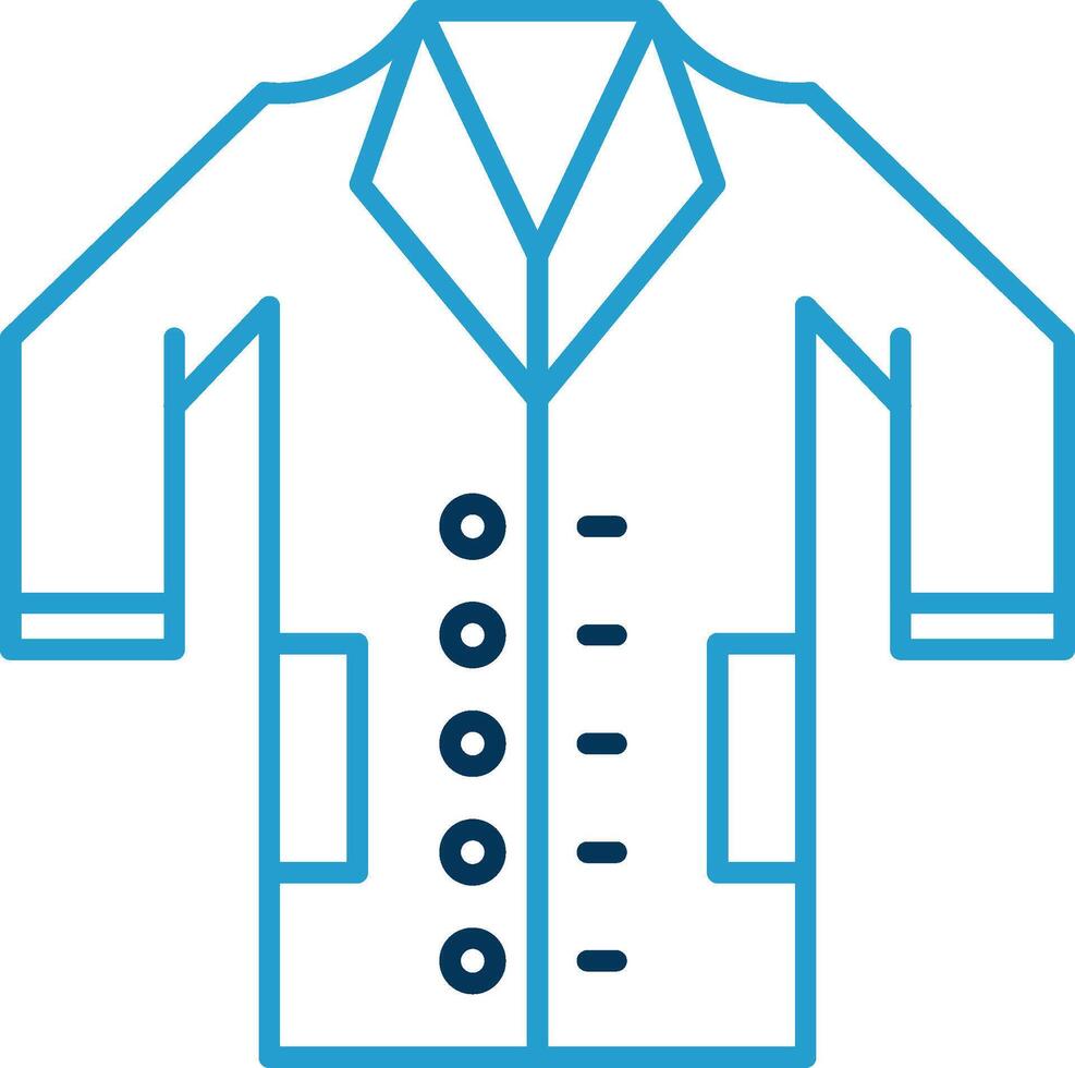 Coat Line Blue Two Color Icon vector