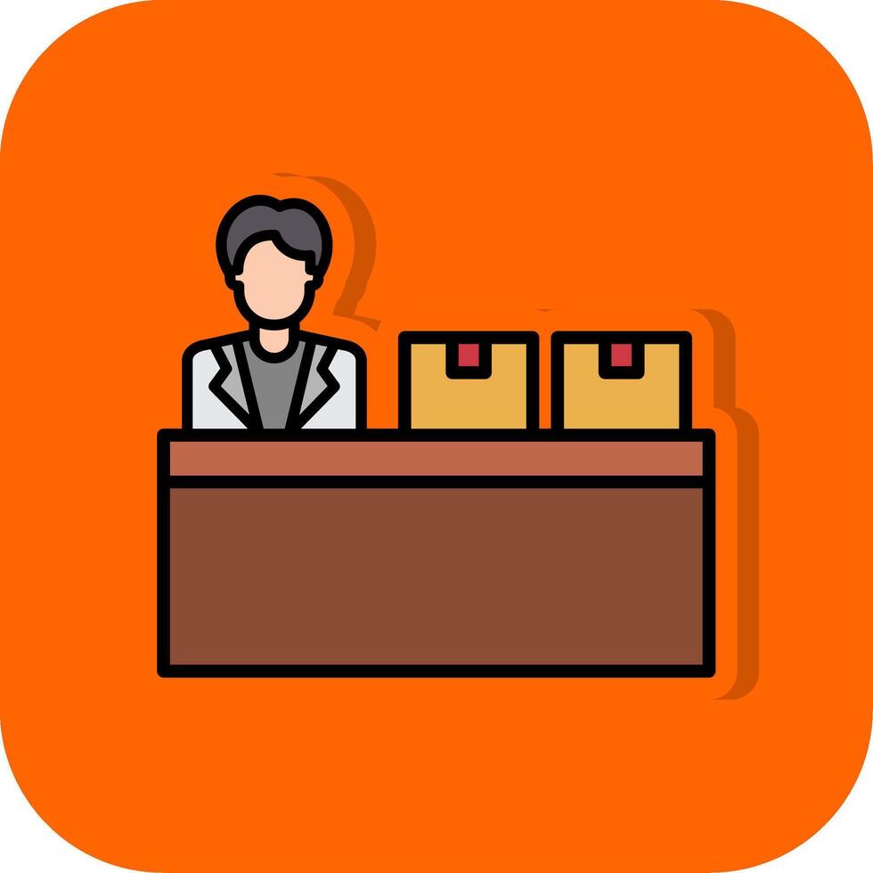 Checkin Filled Orange background Icon vector