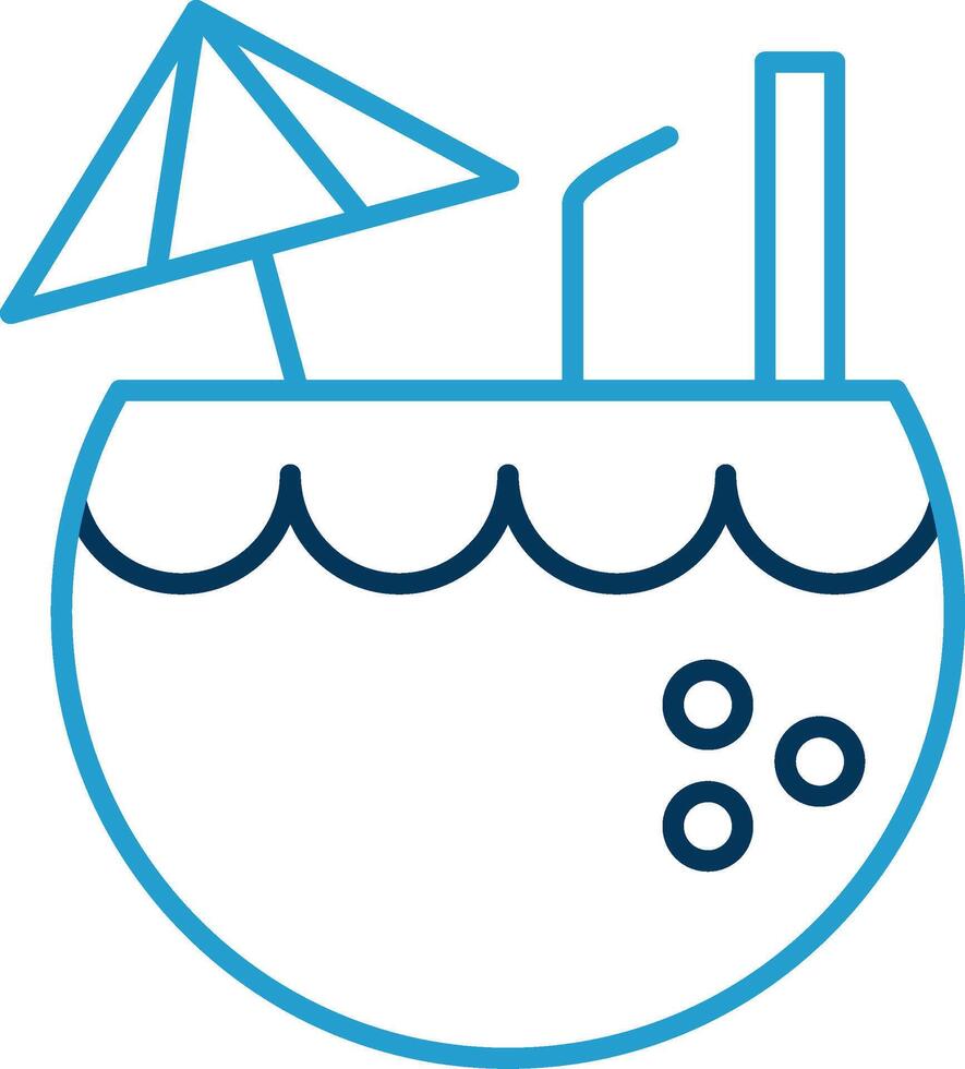 Coconut Line Blue Two Color Icon vector