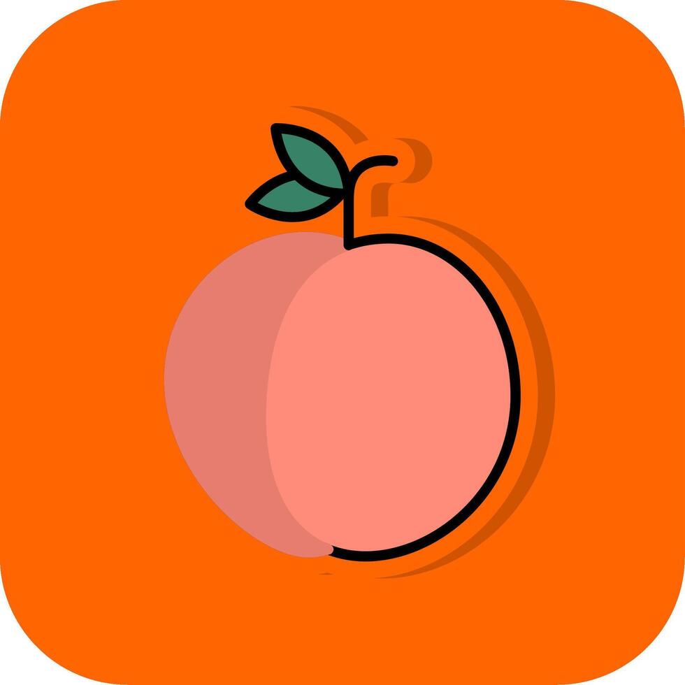 Peach Filled Orange background Icon vector