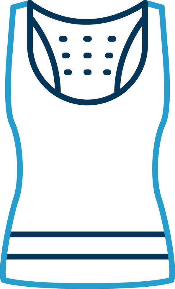 Tank Top Line Blue Two Color Icon vector