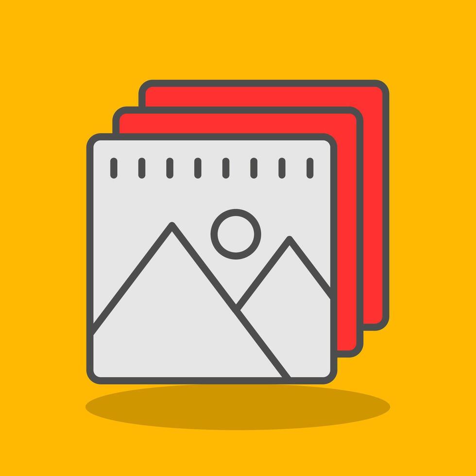 Picture Filled Shadow Icon vector