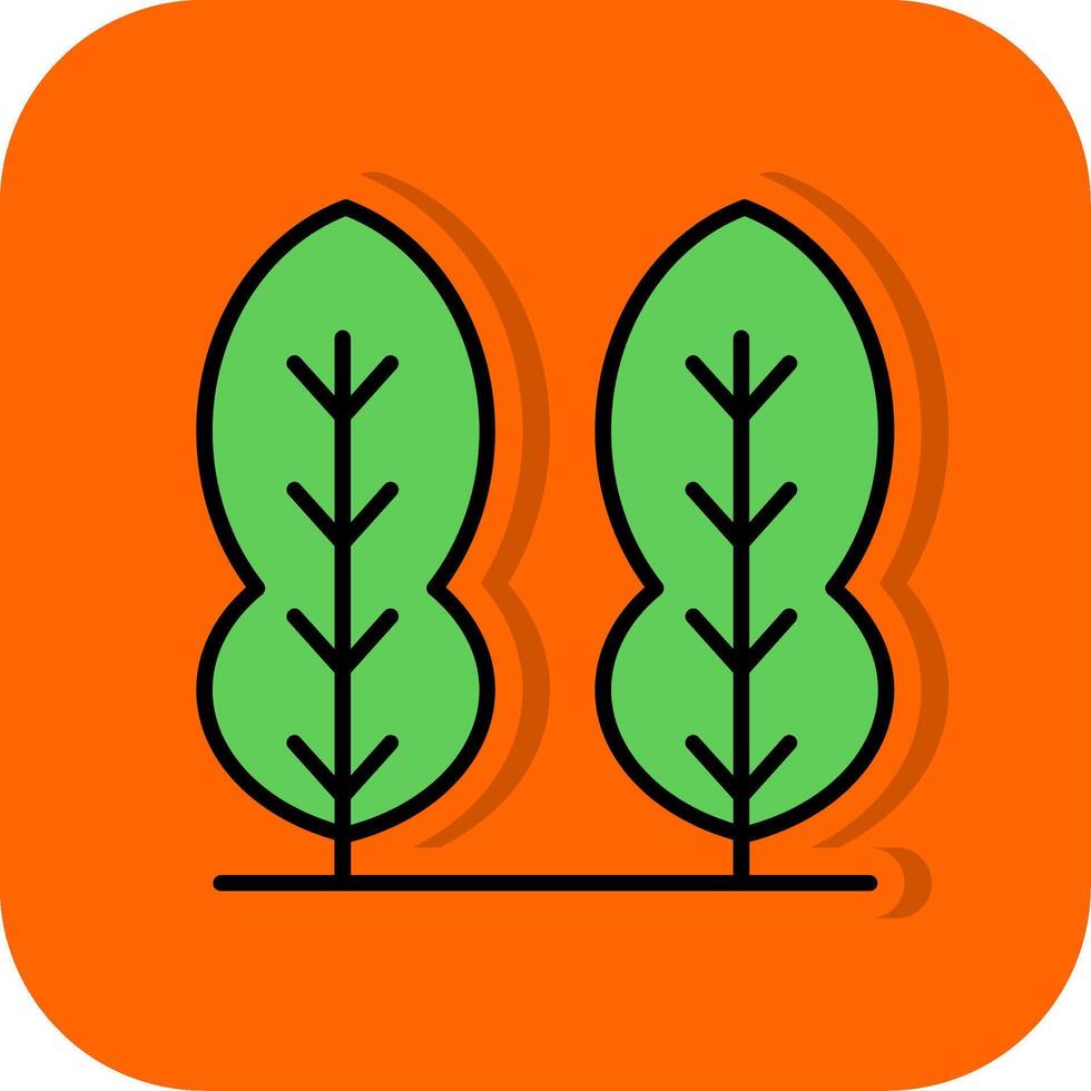 Kaffir Lime Filled Orange background Icon vector