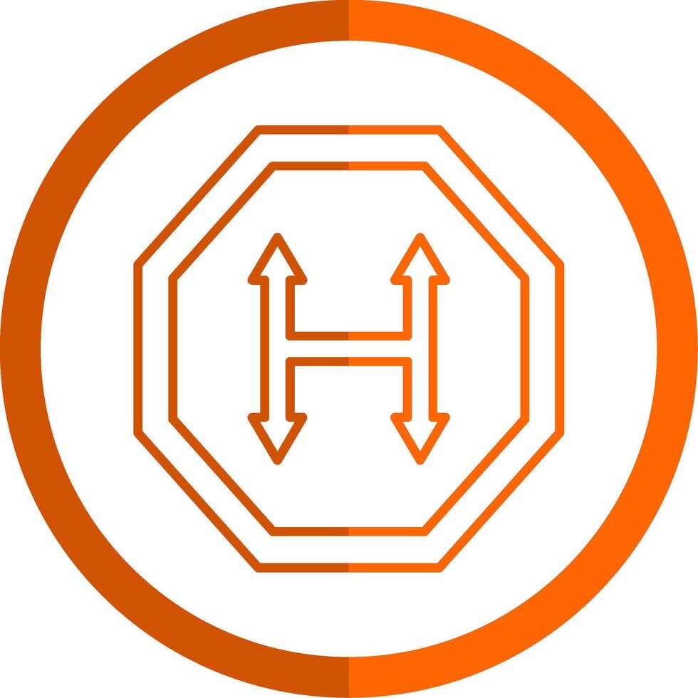 Junction Line Orange Circle Icon vector