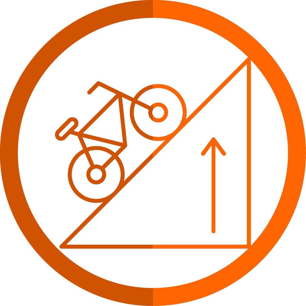 Elevation Line Orange Circle Icon vector