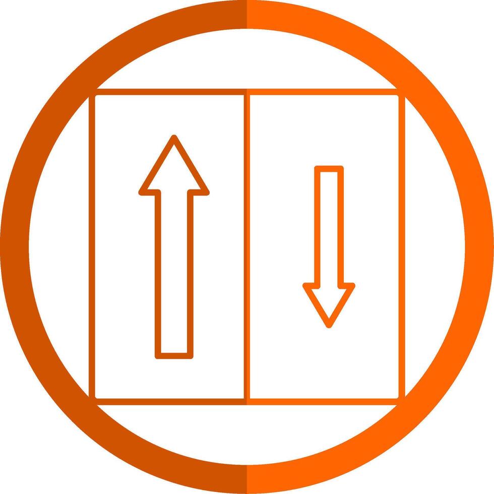 Priority Oncomming Line Orange Circle Icon vector