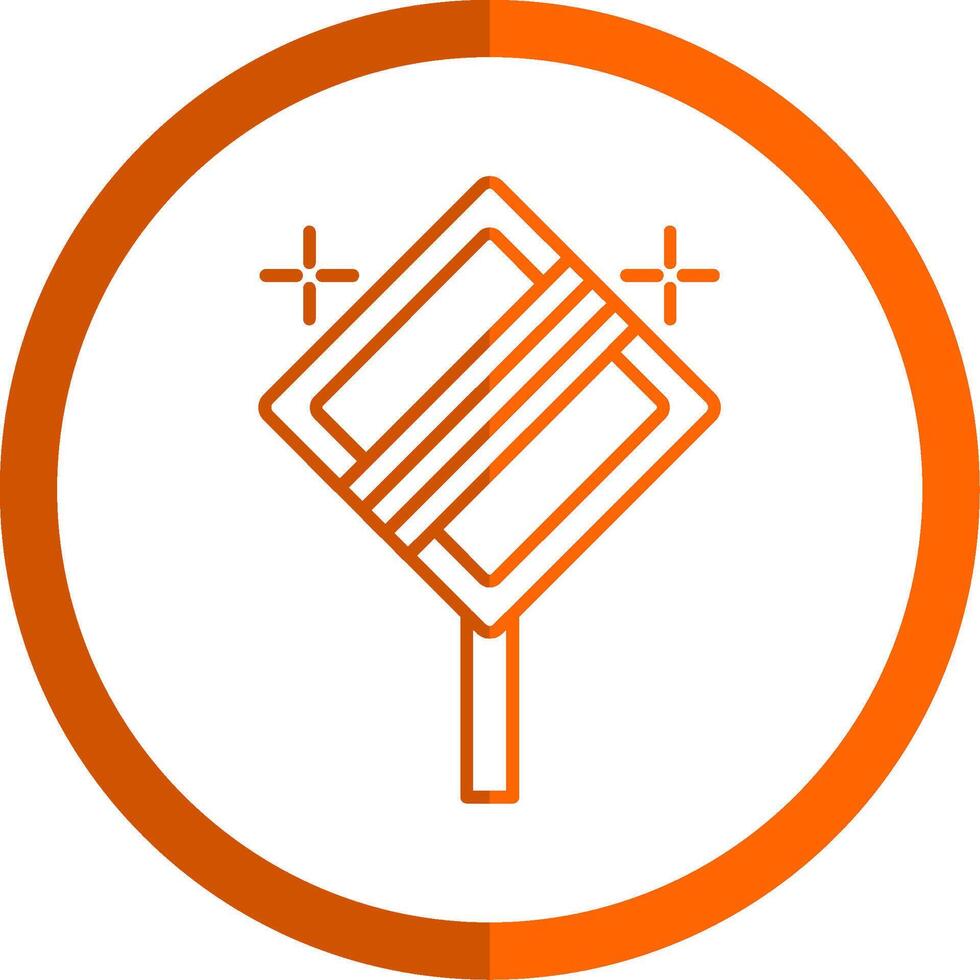 End Of Priority Line Orange Circle Icon vector