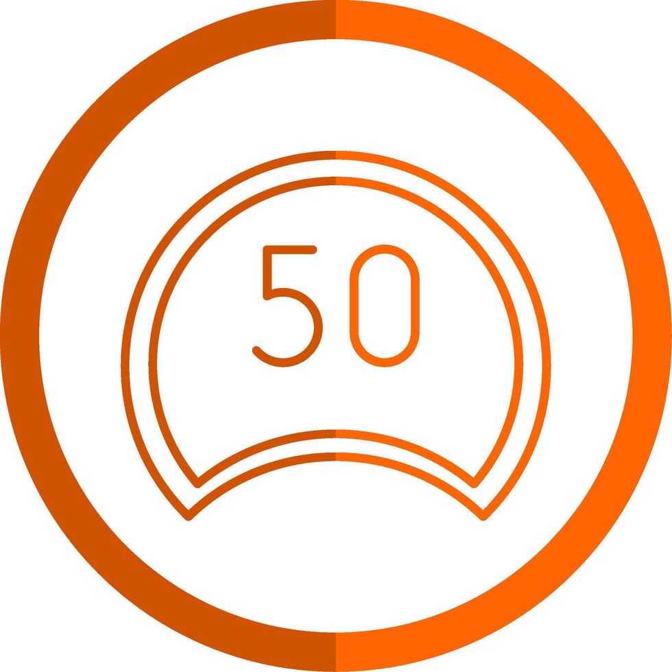 Speed Limit Line Orange Circle Icon vector