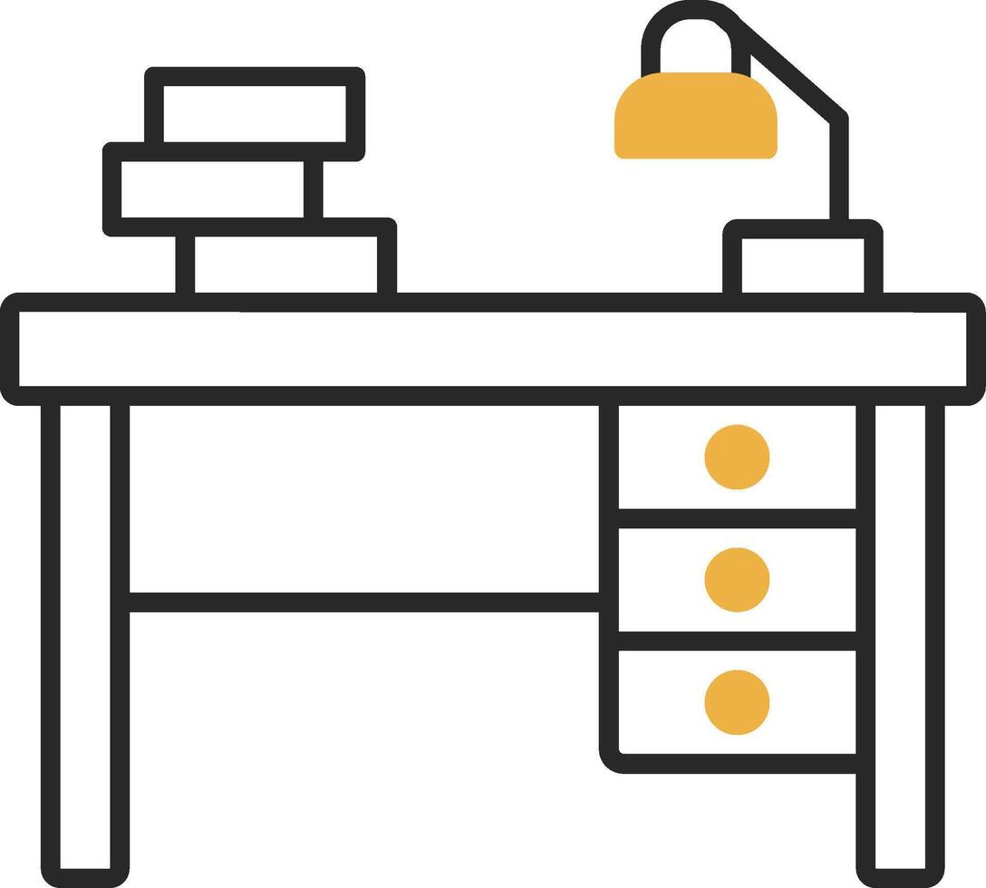 Desk Skined Filled Icon vector