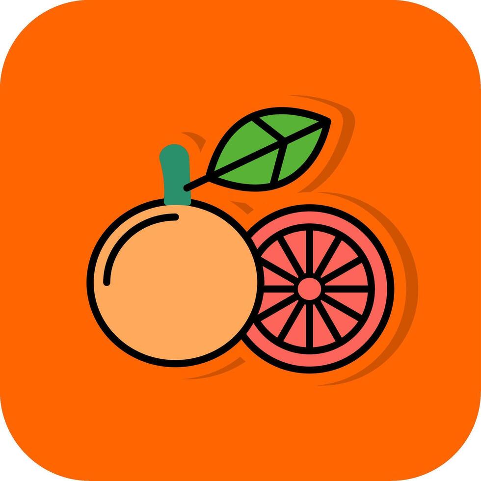 pomelo lleno naranja antecedentes icono vector