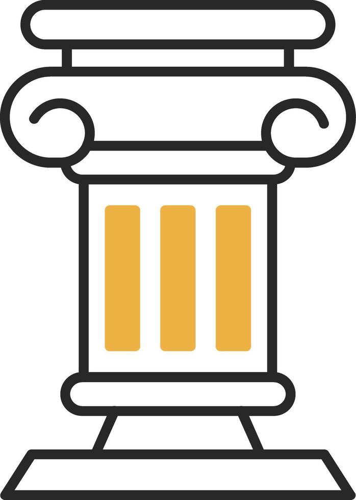 Pillar Skined Filled Icon vector