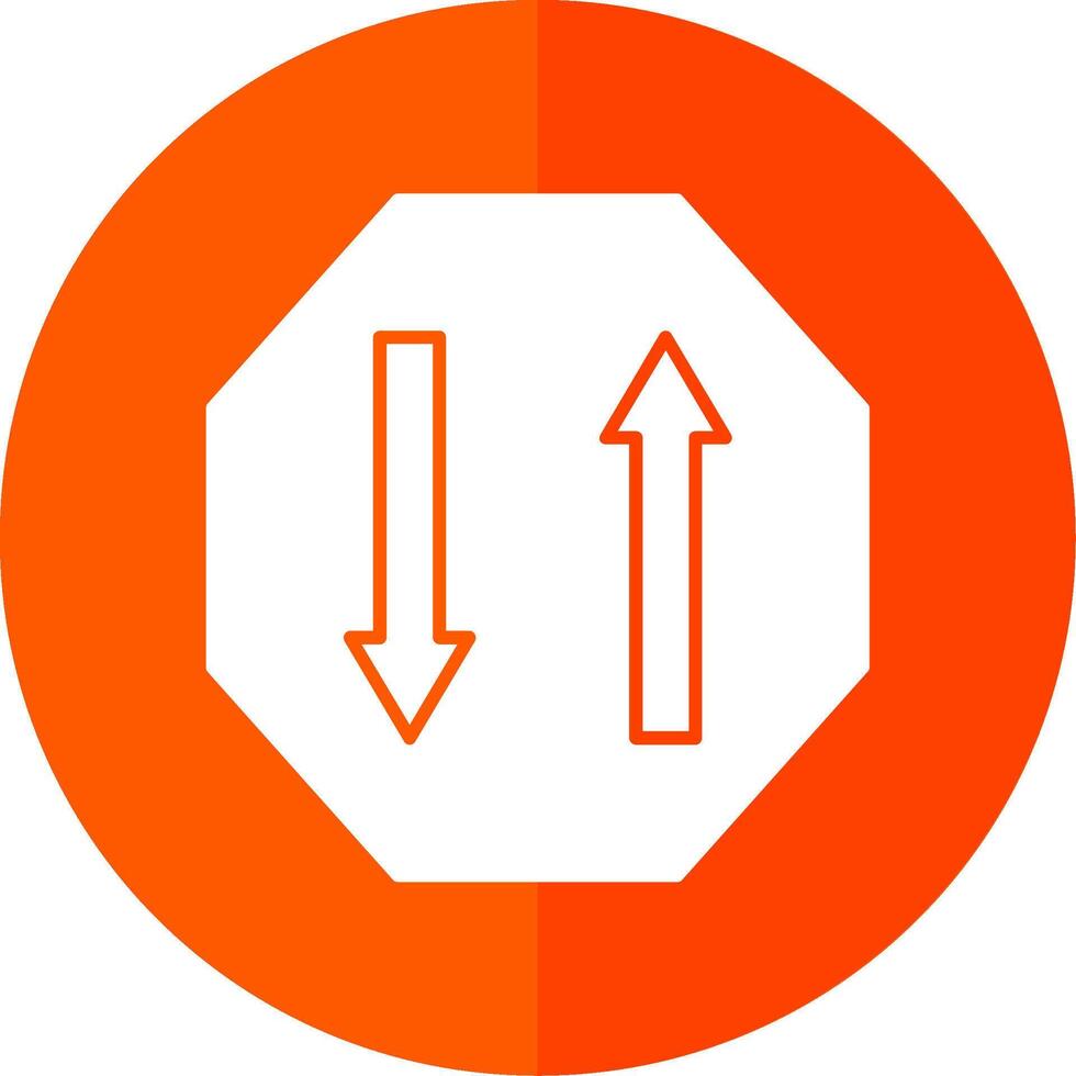 Two Way Glyph Red Circle Icon vector