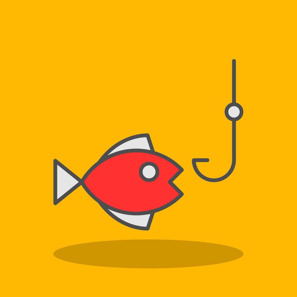 Fishing Filled Shadow Icon vector