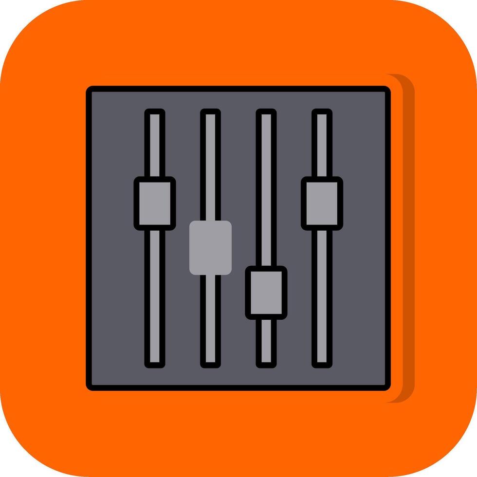 faders lleno naranja antecedentes icono vector