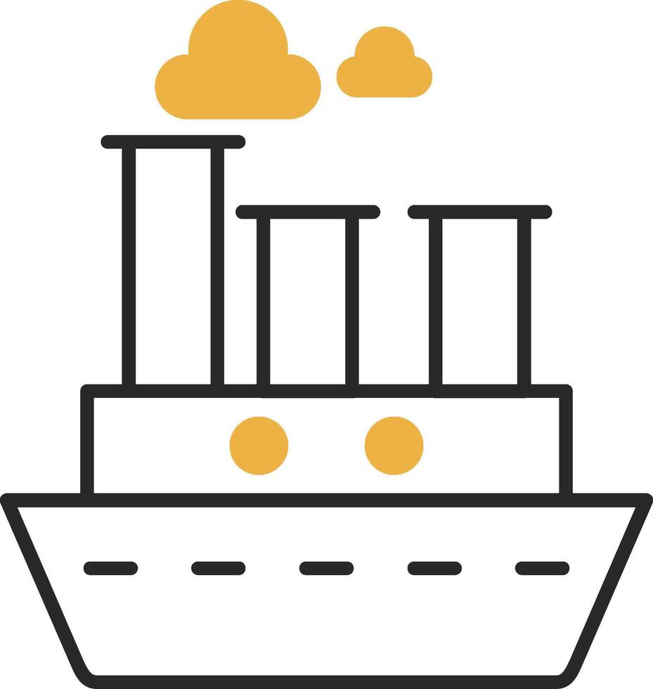 Steamboat Skined Filled Icon vector