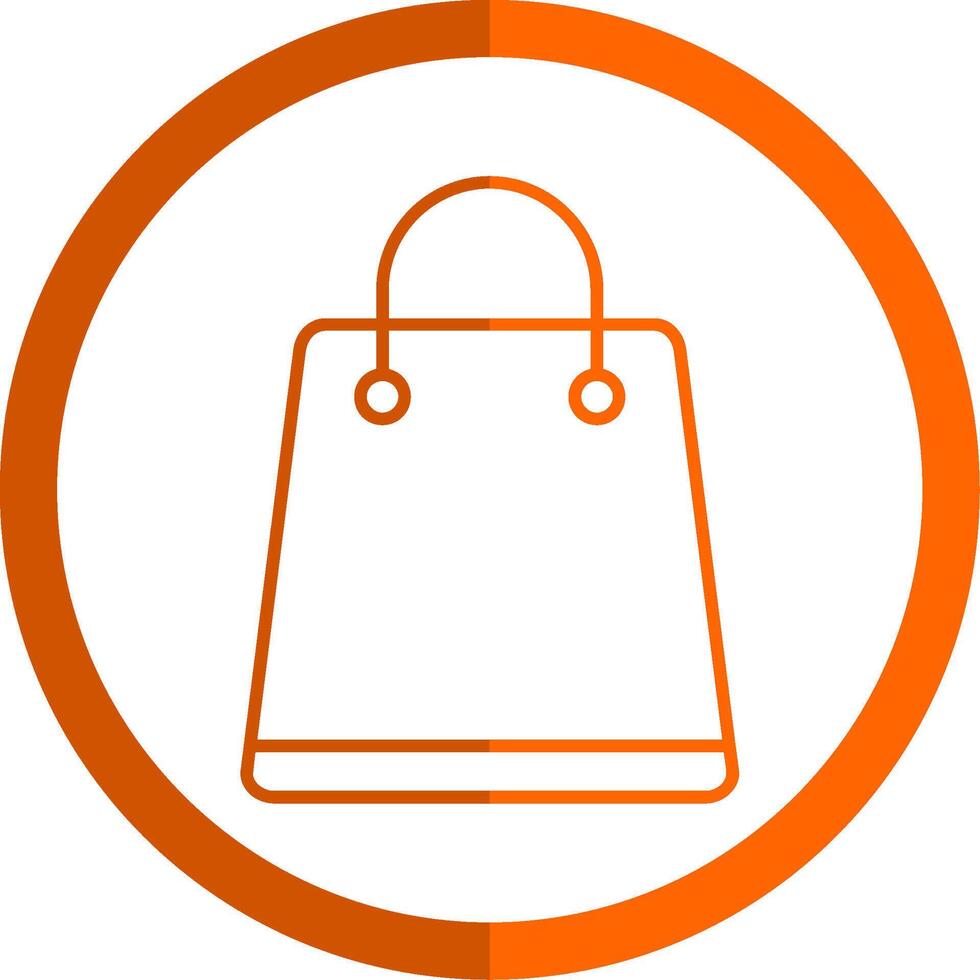 compras bolso línea naranja circulo icono vector