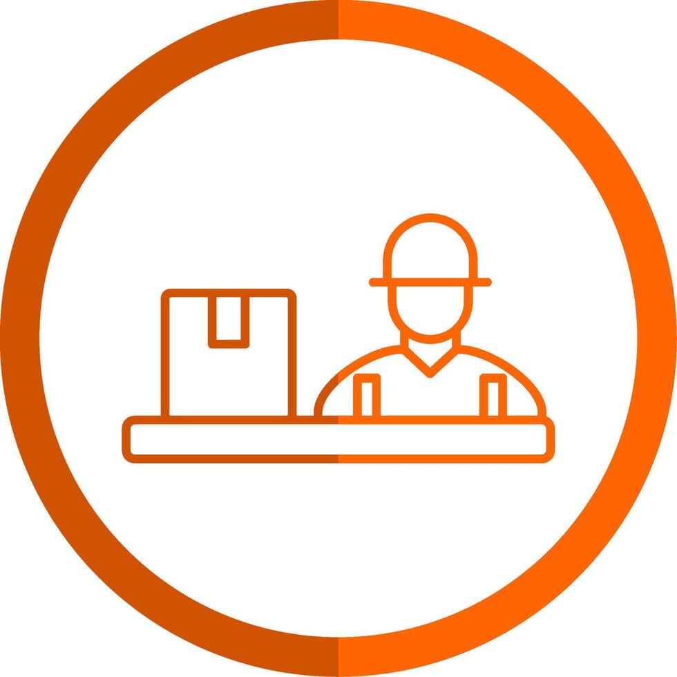 Assembling Line Orange Circle Icon vector