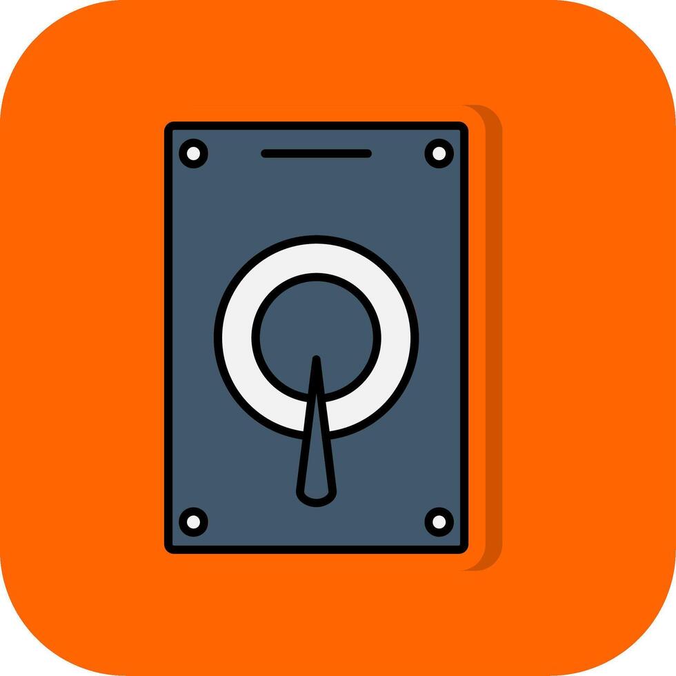 Hard Drive Filled Orange background Icon vector