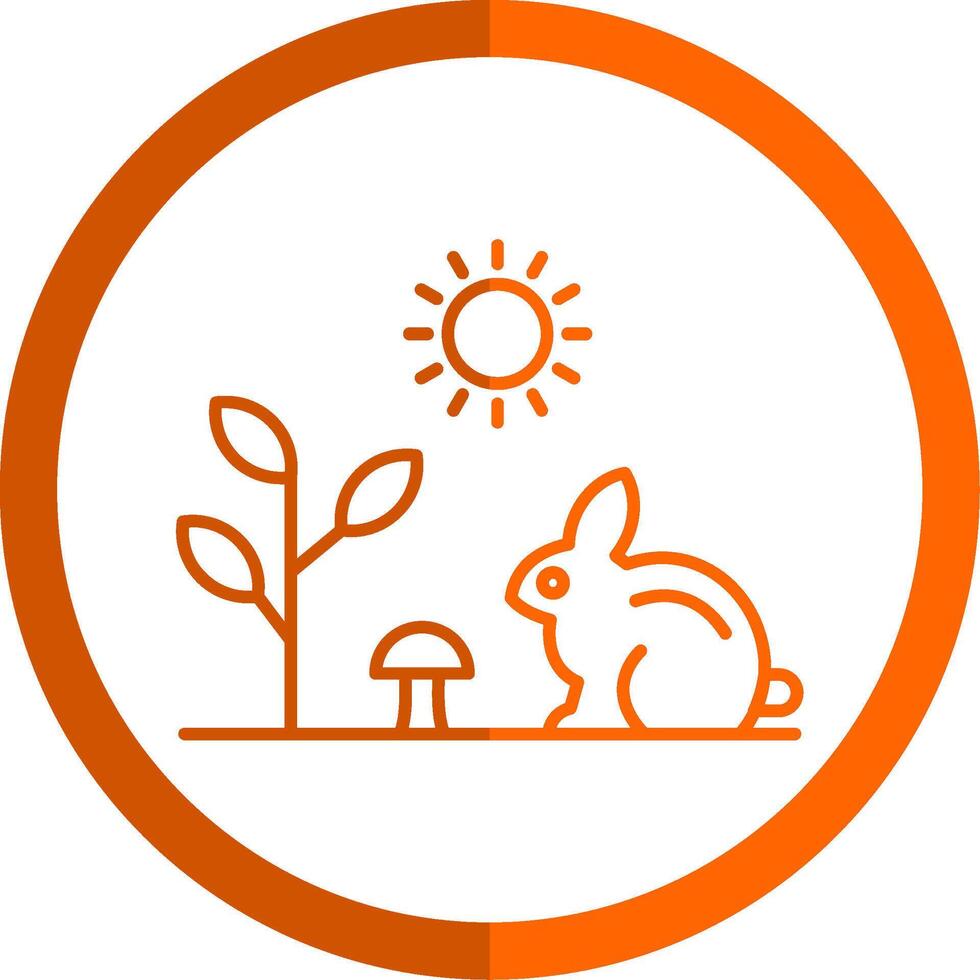 Wildlife Line Orange Circle Icon vector