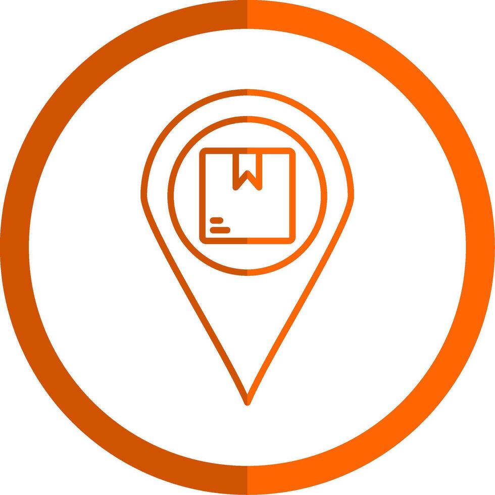 Tracking Line Orange Circle Icon vector