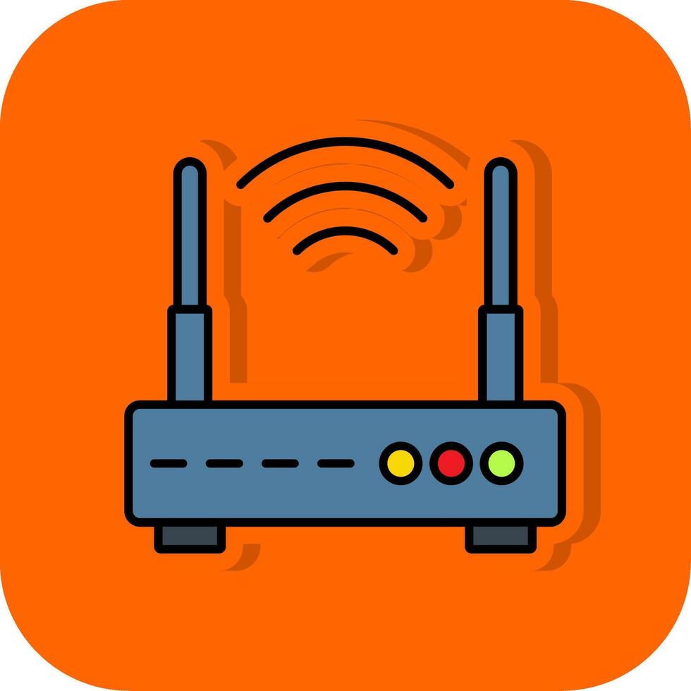 Wifi Router Filled Orange background Icon vector