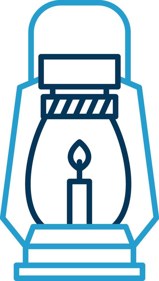 Gas Lamp Line Blue Two Color Icon vector