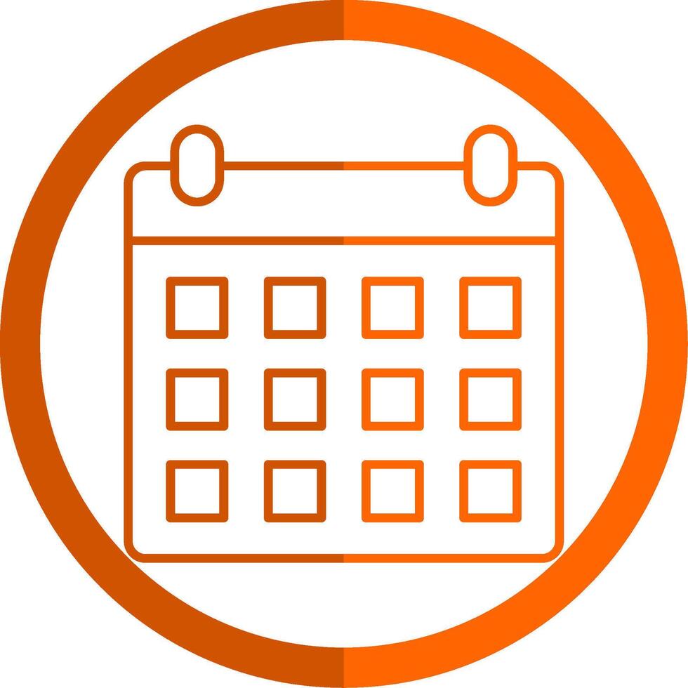 Schedule Line Orange Circle Icon vector