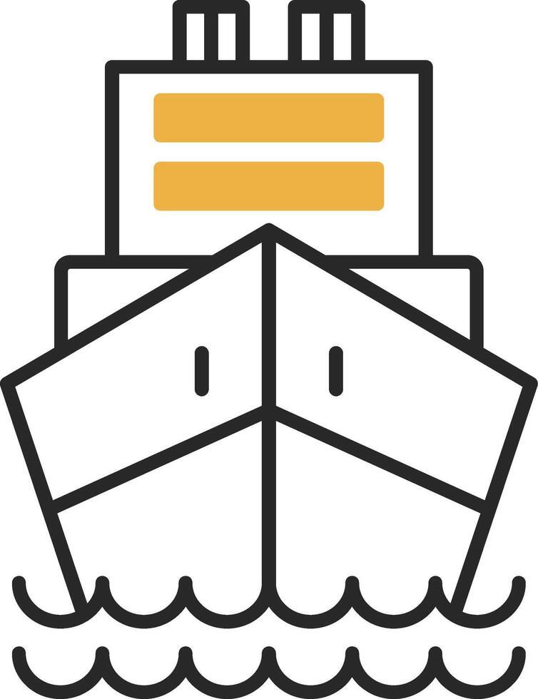 Logistics Ship Skined Filled Icon vector