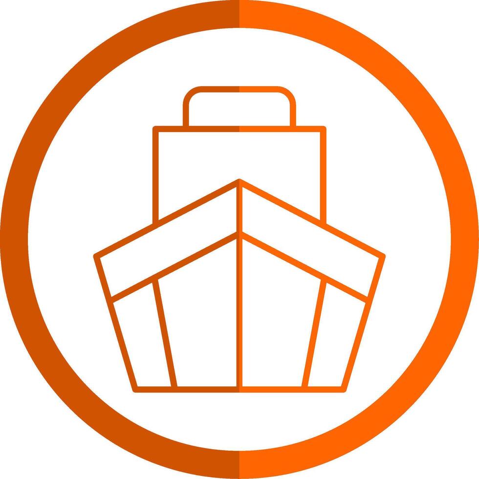 Cargo Line Orange Circle Icon vector