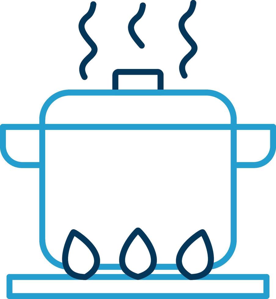 Boiling Line Blue Two Color Icon vector