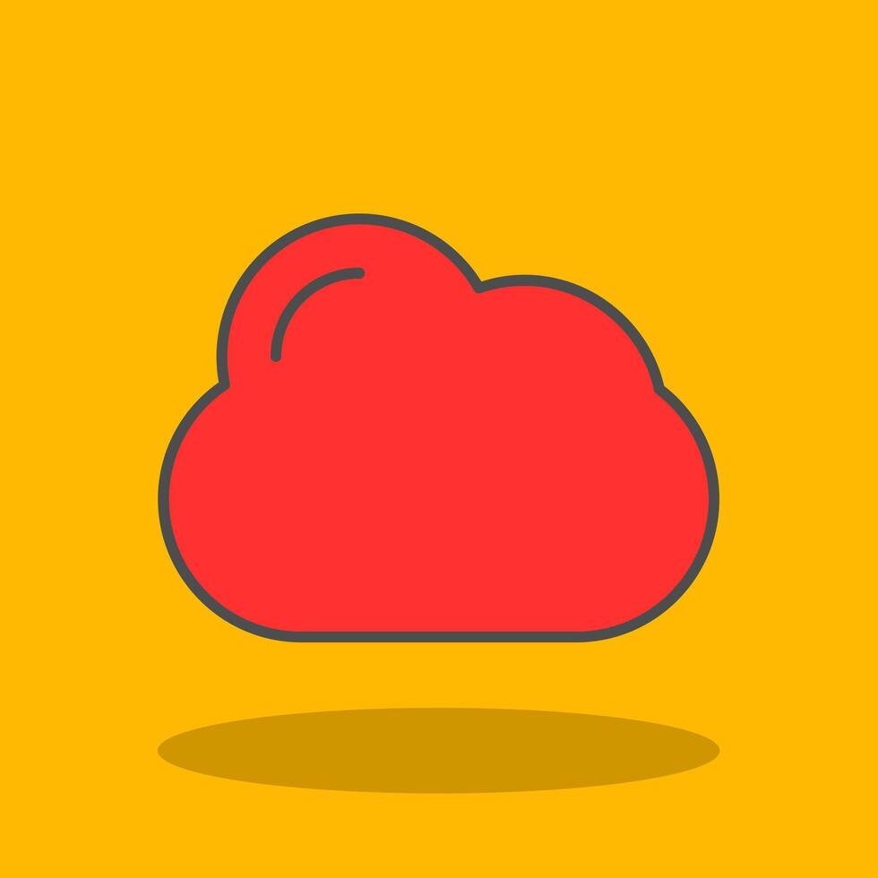 Cloud Filled Shadow Icon vector