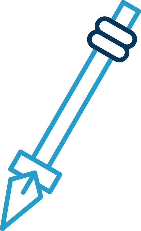 Spear Line Blue Two Color Icon vector