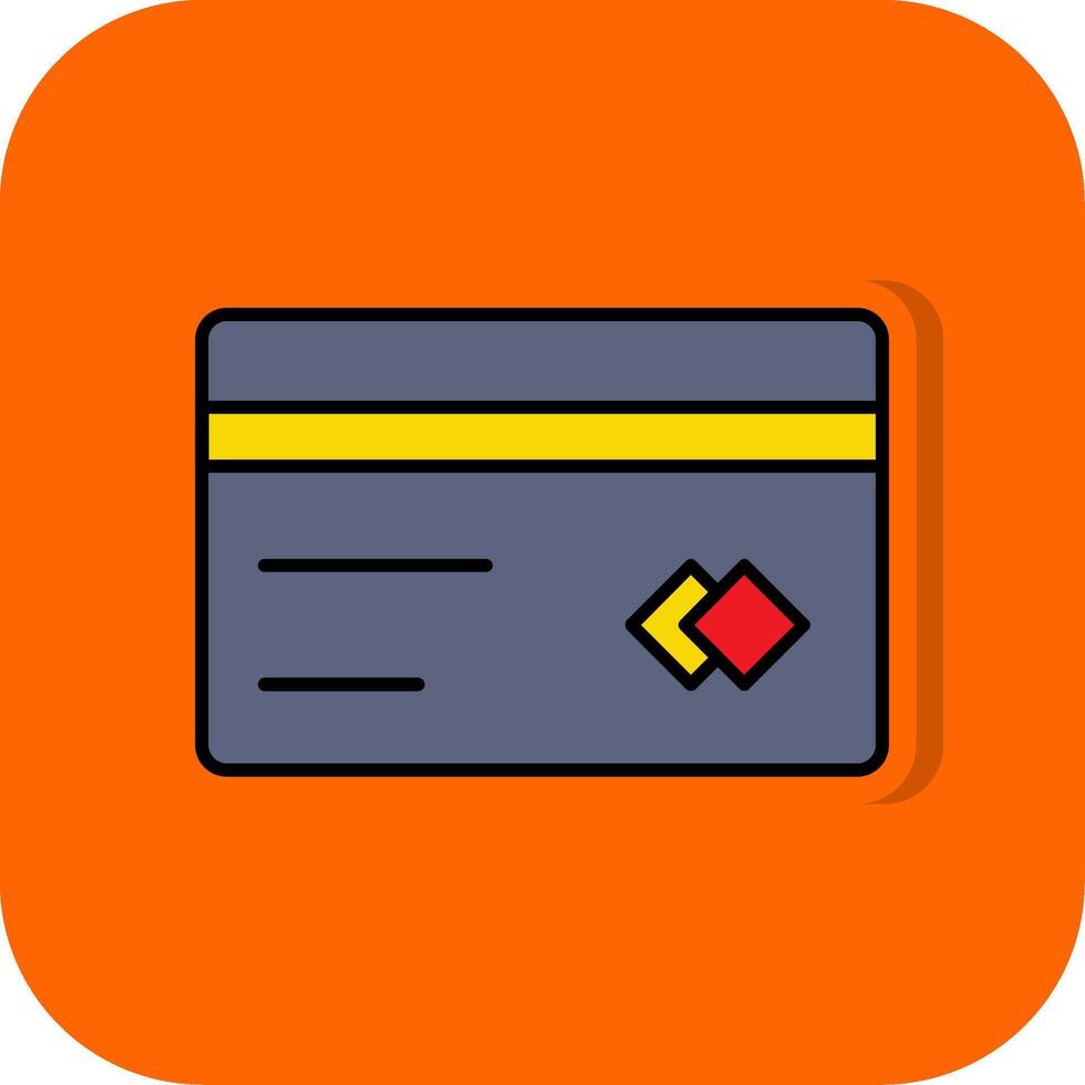 Card Filled Orange background Icon vector