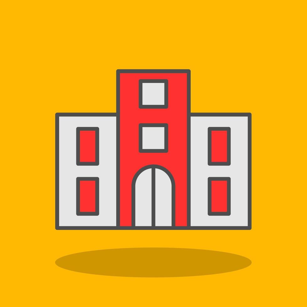 Hotel Filled Shadow Icon vector