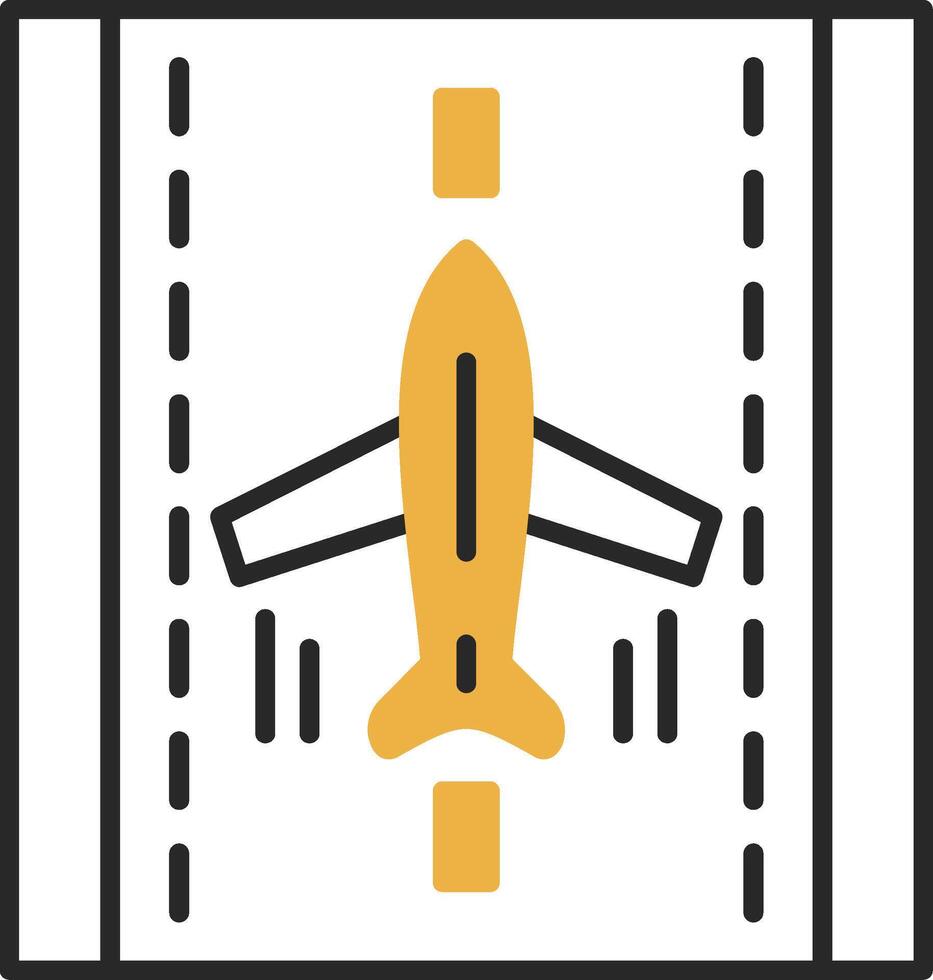 Landing Airplane Skined Filled Icon vector