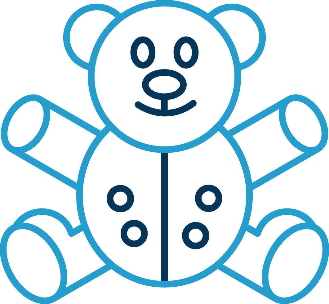 Bear Line Blue Two Color Icon vector