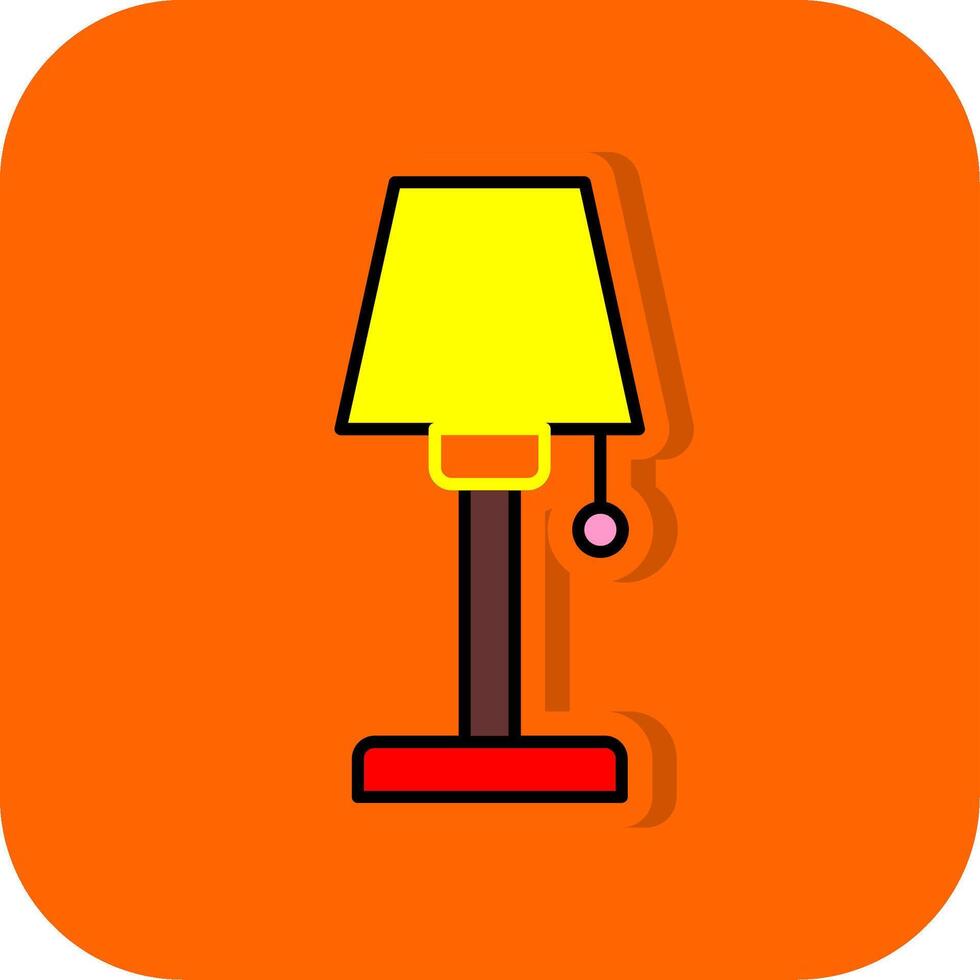 Lamp Filled Orange background Icon vector