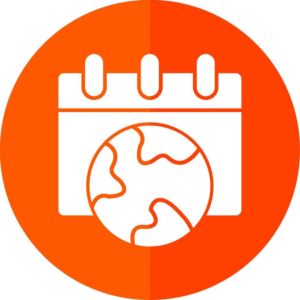 Eco calendar Glyph Red Circle Icon vector