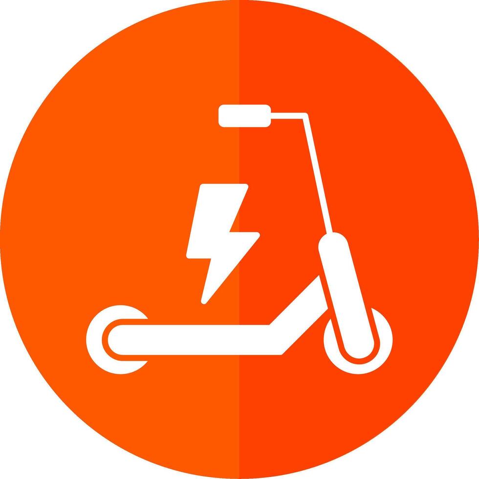 Electric Scooter Glyph Red Circle Icon vector