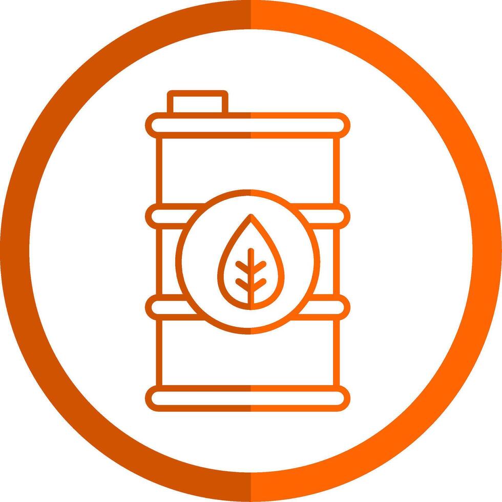 eco barril línea naranja circulo icono vector