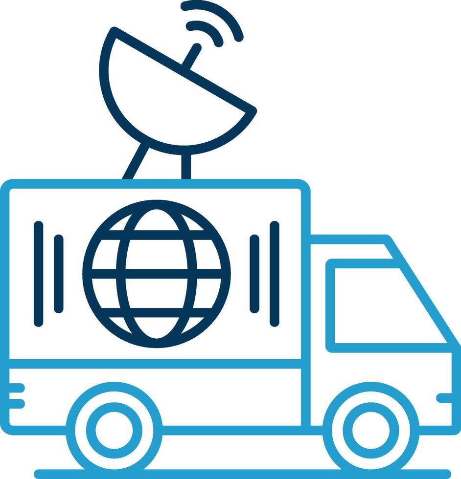News Van Line Blue Two Color Icon vector